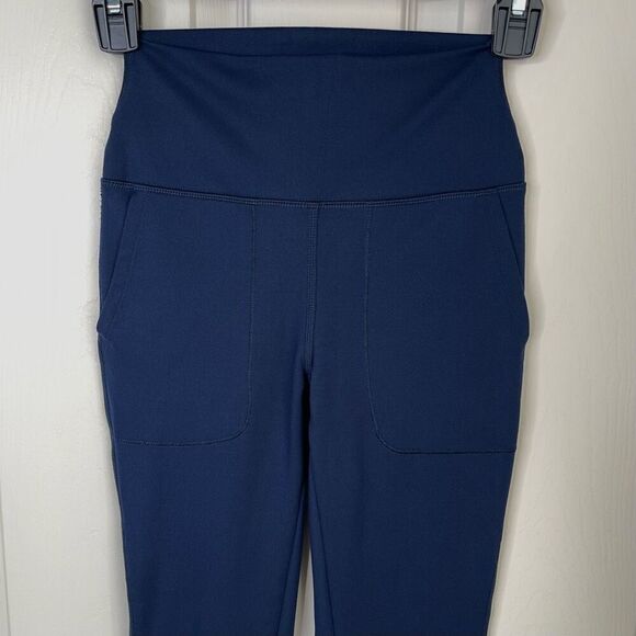 90 Degree by Reflex Adele Hi-Rise Split Hem Tight (Navy Blue) - XS - Picture 7 of 11